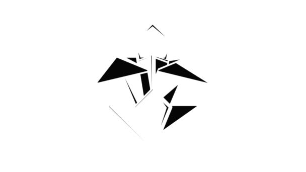 Origami animação ícone de flor — Vídeo de Stock