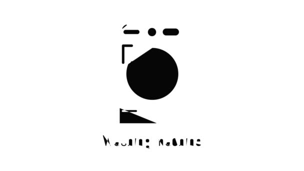 Wasmachine pictogram animatie — Stockvideo