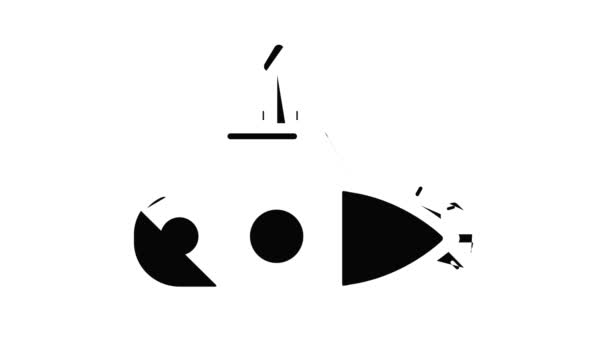 Animación icono de transporte submarino — Vídeos de Stock
