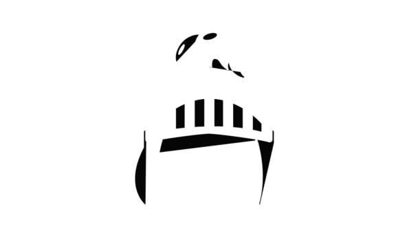 Анимация значка охраны рыцарского шлема — стоковое видео