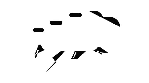 Animación del icono de nube de trueno — Vídeos de Stock
