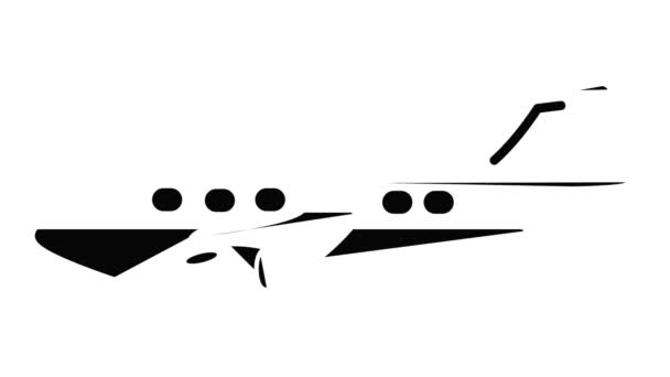 Анимация иконок пассажирского самолета — стоковое видео