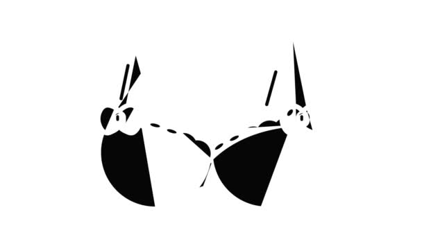 Brassiere desgaste icono de animación — Vídeos de Stock