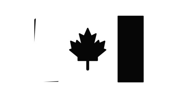 Vlag canada pictogram animatie — Stockvideo