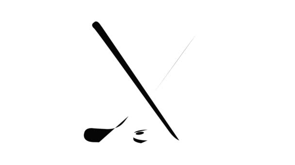 Hockey stick pictogram animatie — Stockvideo