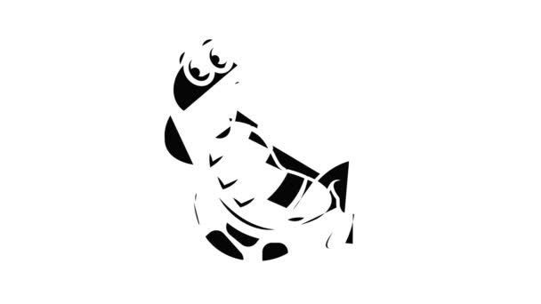 Zittende schildpad pictogram animatie — Stockvideo