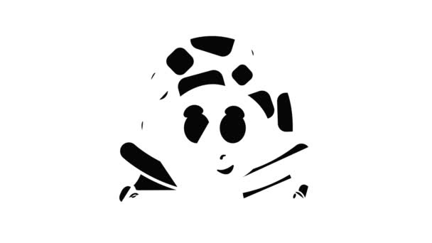 Animación de icono de tortuga alegre — Vídeo de stock