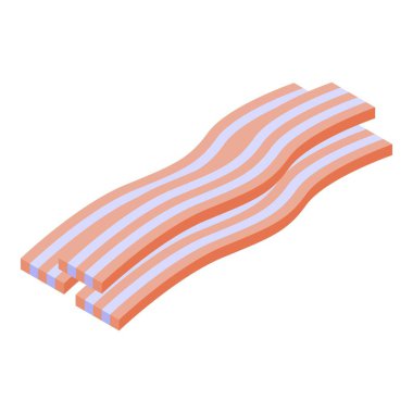 Bacon icon isometric vector. Pork bacon meat vector Bacon icon isometric vector. Pork bacon meat vector
