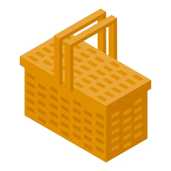 Ícone de cesta de piquenique arte vetor isométrico. Bolsa de cesto — Vetor de Stock