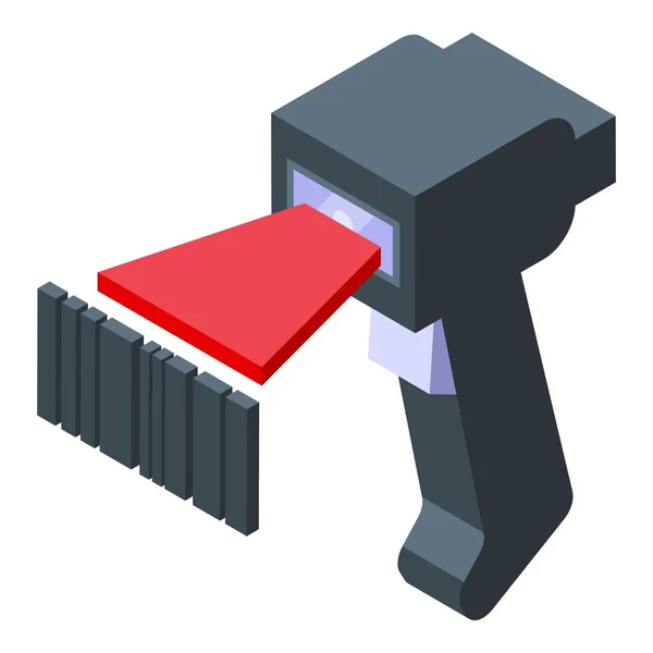 Product scanner pictogram isometrische vector. Streepjescodescanner — Stockvector