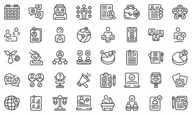 Aday simgeleri ana hat vektörünü ayarlayın. İşçi takımı.