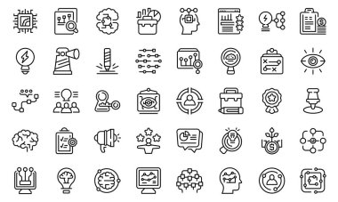 İç görü simgeleri dış hat vektörünü ayarlar. Beyin fırtınası üretimi