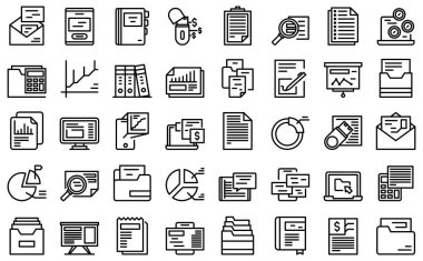 Kayıt simgeleri ana hat vektörünü ayarladı. Kontrat bütçesi