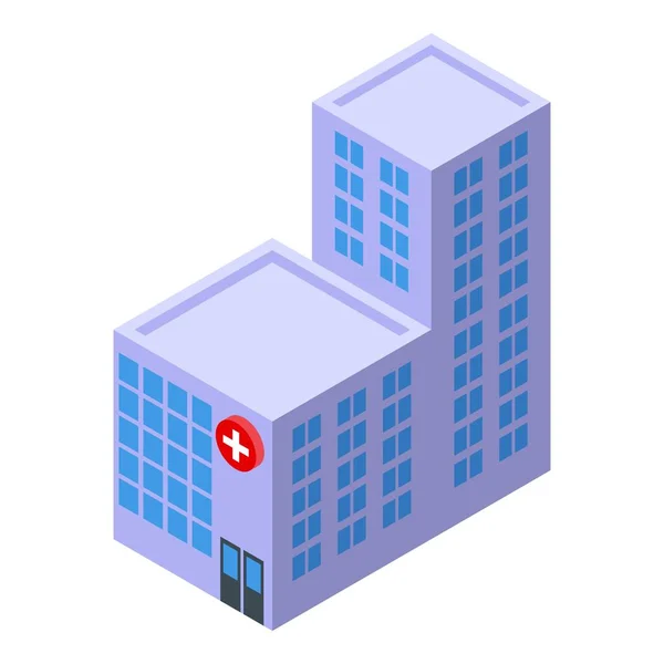 Icono del edificio del hospital vector isométrico. Ilustración clínica médica — Vector de stock