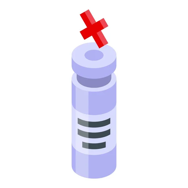 Isometrischer Vektor für das Symbol der Impfflasche. Vial Spritze Medizin — Stockvektor