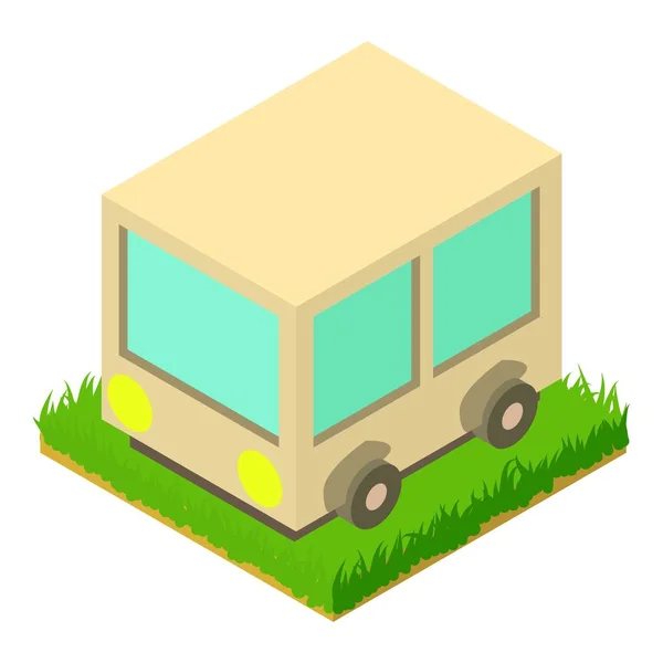 Icono de bus turístico vector isométrico. Transporte de pasajeros — Vector de stock