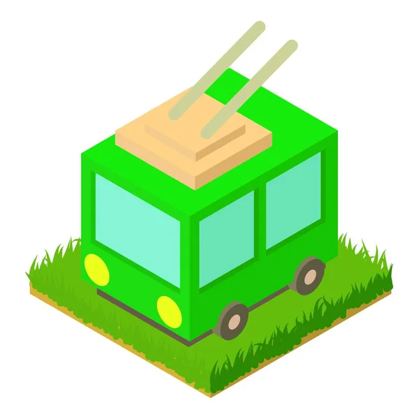 Trolleybus icon isometric vector. City trolley — Stock Vector