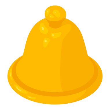 Bell ikonu izometrik vektörü. Altın çan simgesi