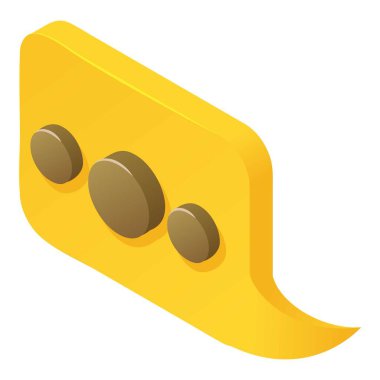 Konuşma balonu ikonu izometrik vektörü. Dikdörtgen konuşma balonu