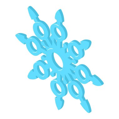 Kar Tanesi ikonu izometrik vektörü. Güzel açık mavi kar tanesi