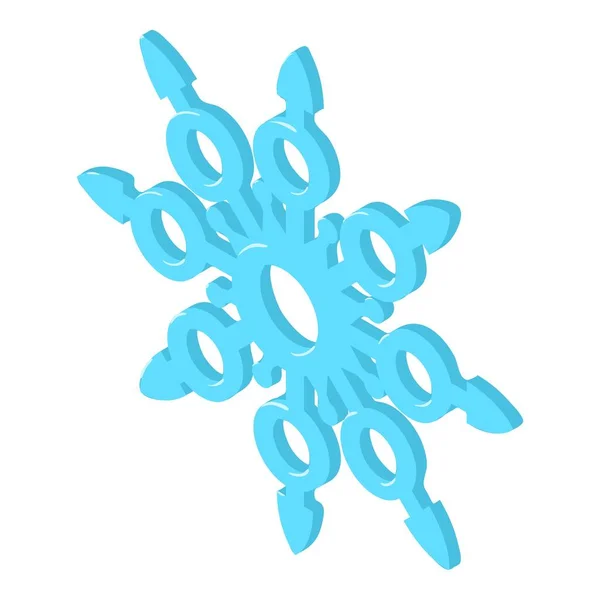 Icône flocon de neige vecteur isométrique. Beau flocon de neige bleu clair — Image vectorielle