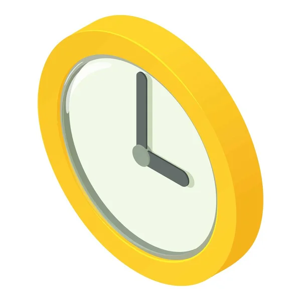 Піктограма круглих годинників ізометричний вектор. Жовтий настінний годинник — стоковий вектор