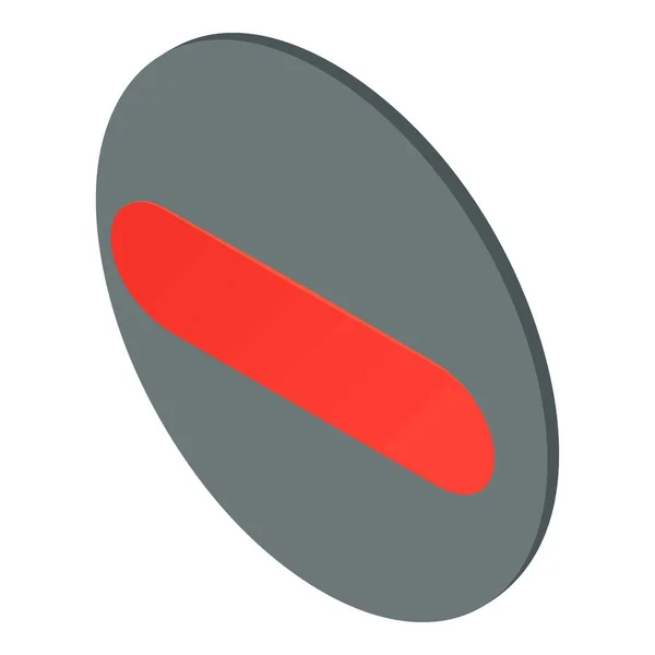 Червоний мінус значок ізометричний вектор. Заокруглена піктограма — стоковий вектор