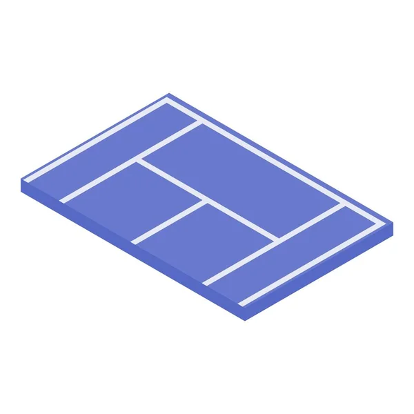 Icona campo da tennis vettore isometrico. Parte campo da tennis blu — Vettoriale Stock