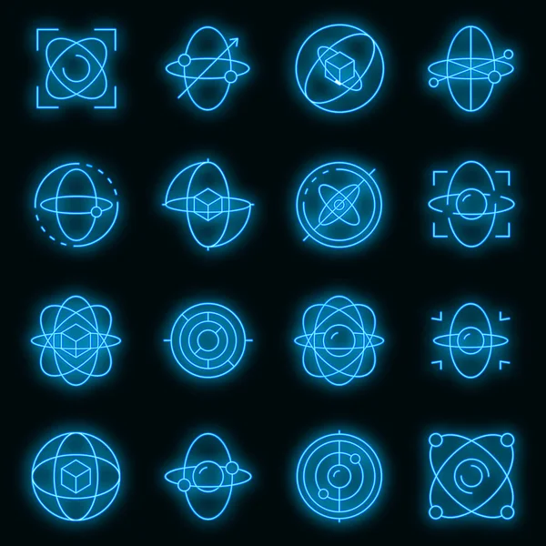 Gyroskop-Symbole setzen Vektor-Neon — Stockvektor