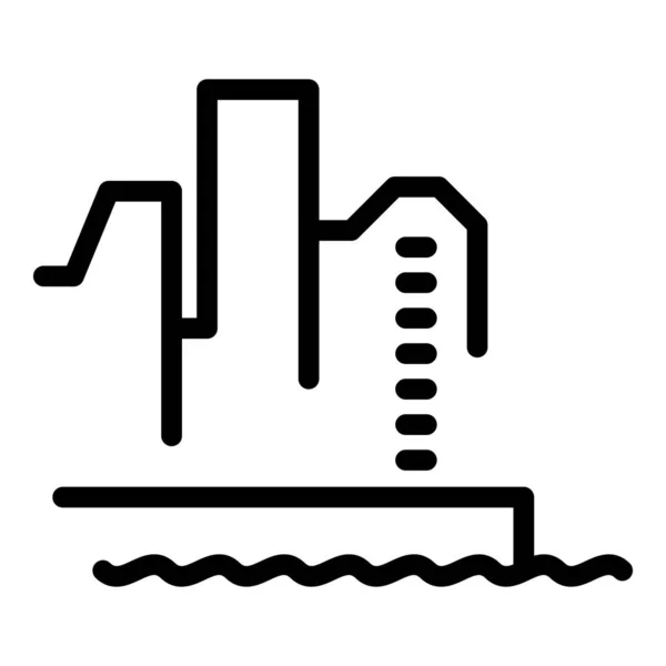 Seaside icon outline vector. Sea beach — стоковый вектор