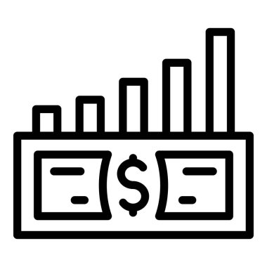 Para grafiği taslak vektörü. Büyüme grafiği