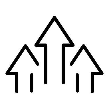 Oklar ikon dış hat vektörü oluşturur. Yukarı ok eğrisi