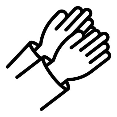 Konser turu el çırpma ikonu ana hatları vektörü. El çırpın alkışlar