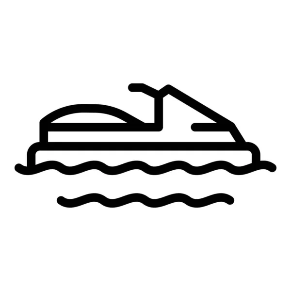 Icono de moto acuática contorno vector. Scooter de agua — Vector de stock