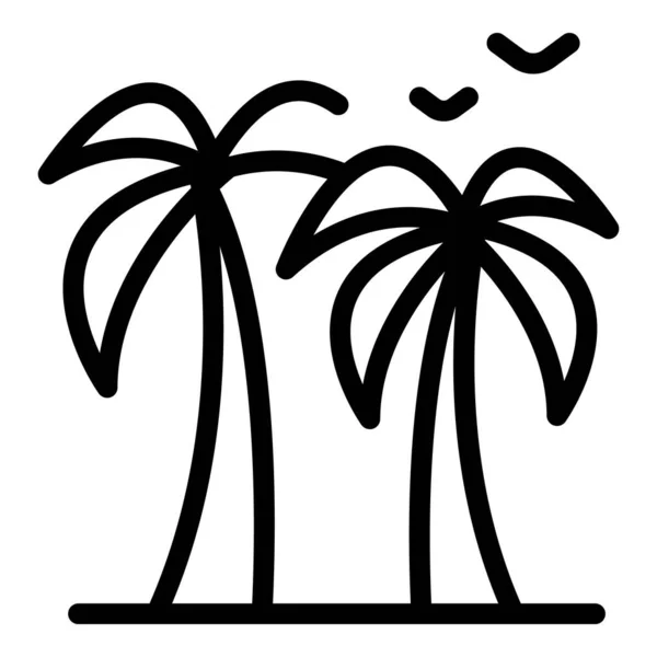 Coconut palm icon outline vector. Summer tree — Stock Vector