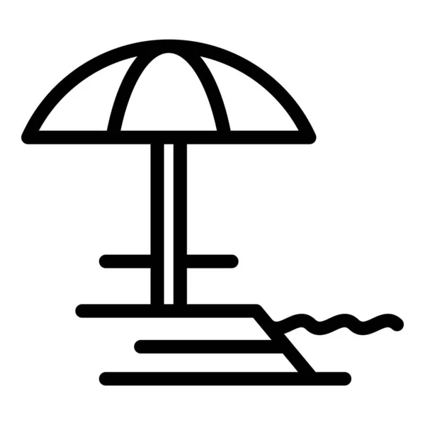 Sable parapluie icône contour vecteur. Parasol de plage — Image vectorielle