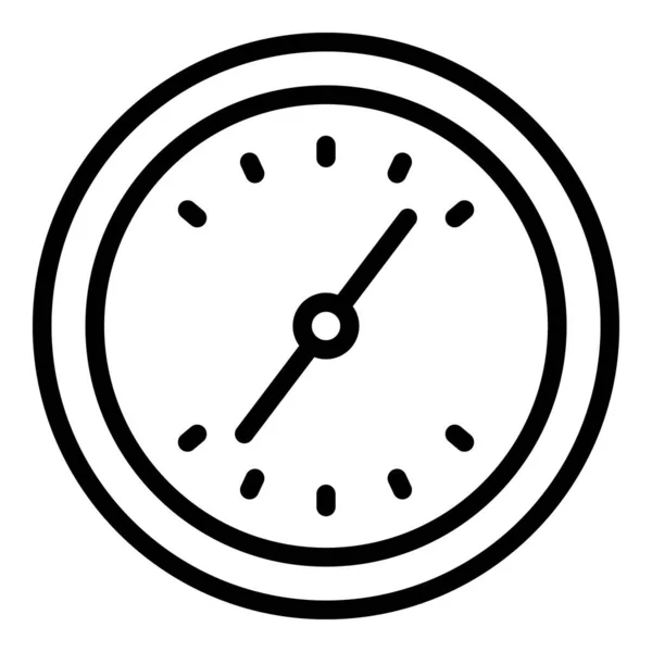 ウォールクロックアイコンアウトラインベクトル。現代時計の時間 — ストックベクタ