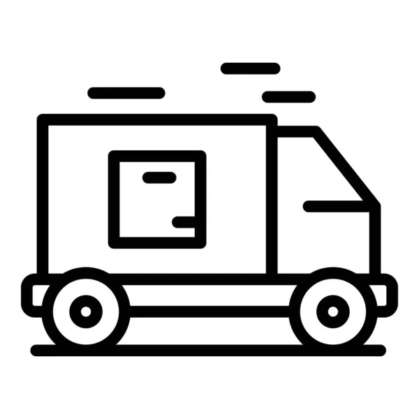 Vecteur de contour d'icône de livraison rapide. Service commande de nourriture — Image vectorielle