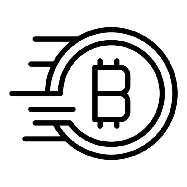 Bitcoin icône contour vecteur. Crypto btc — Image vectorielle