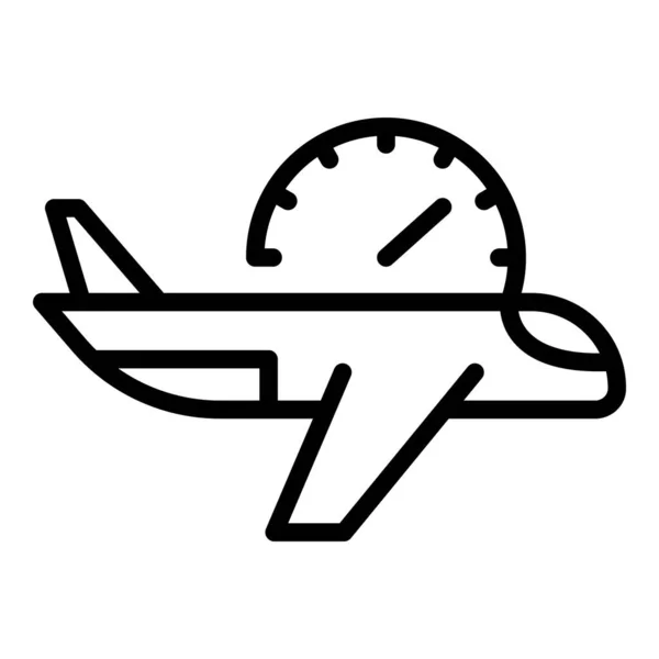 Vecteur de contour d'icône de temps de vol. Horloge de voyage — Image vectorielle