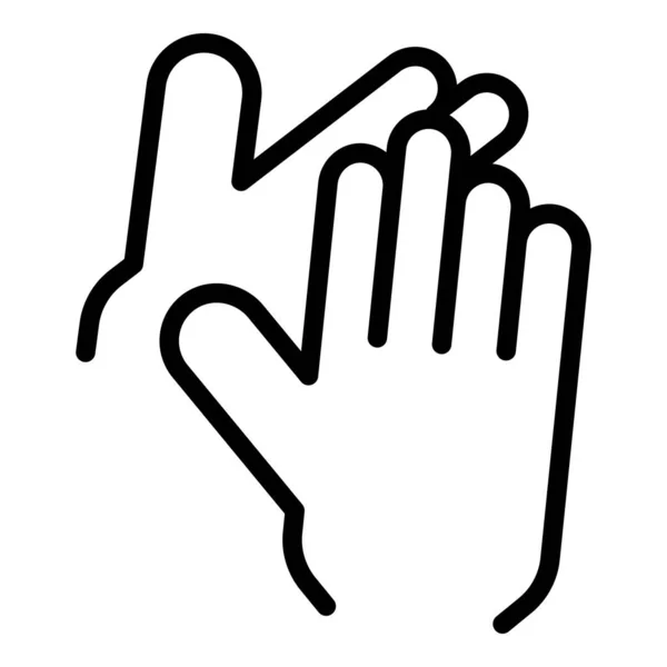 Mano clap icono contorno vector. Aplausos de mano — Vector de stock