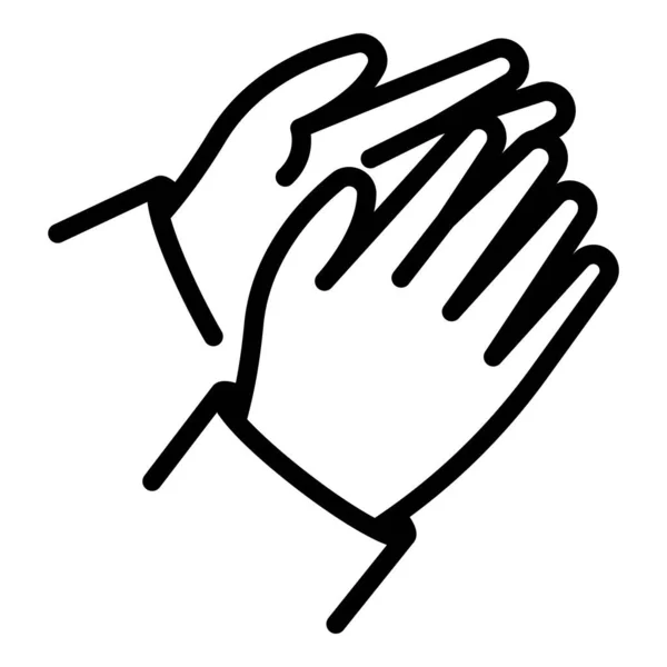 Handclap support icon outline vector. Hand clap encourage — Stock Vector