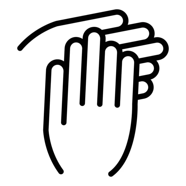 Elogio handclap ícone contorno vetor. Palmas de aplausos — Vetor de Stock