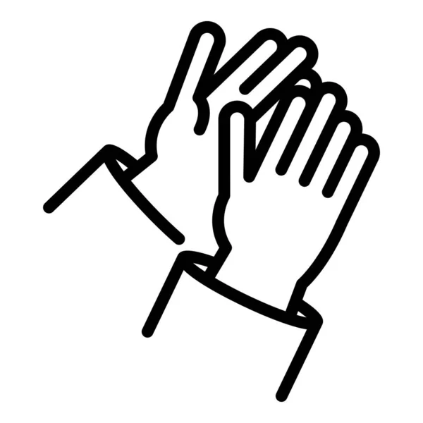 Der Umrissvektor des Handklatschsymbols des Publikums. Öffentlicher Applaus — Stockvektor