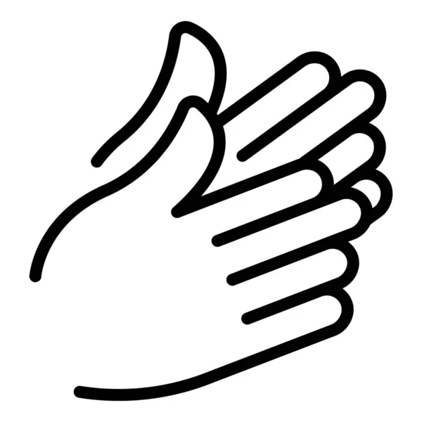 Poignée geste icône contour vecteur. applaudissements applaudissements — Image vectorielle