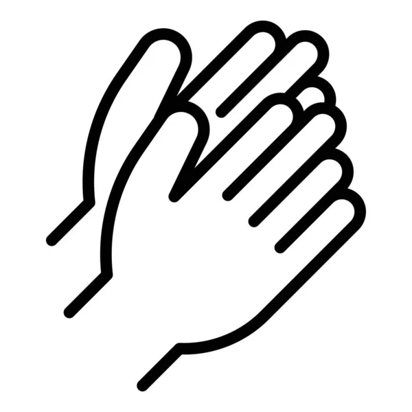 Community handclap icon outline vector. Hand clap encourage — Stock Vector
