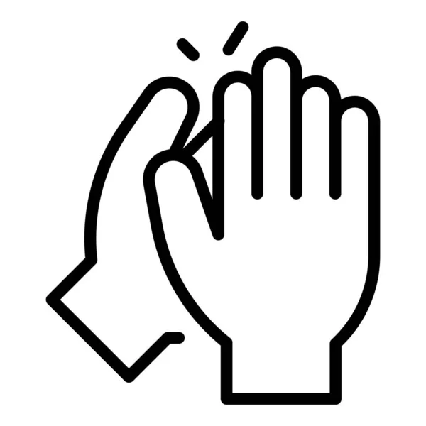 Osoba handclap ikona obrys vektor. Ruční podpora tleskání — Stockový vektor