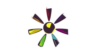 LGBT simge canlandırmasının renklerinde güneş