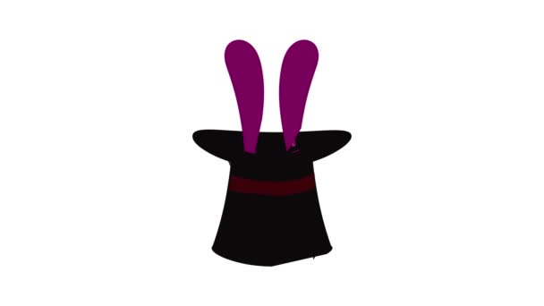 Cappello con icona coniglio animazione — Video Stock