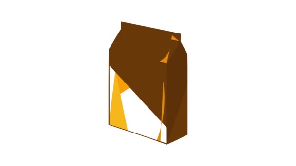 Ícone de embalagem de papelão animação — Vídeo de Stock